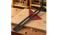 Engraved Measurements Adjustable Scribing Ruler Locking Knob Triangular Marking Ruler Portable