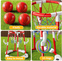 Water Basketball Pool Toy Set with Backboard and Balls