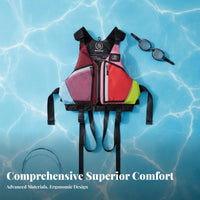 Full-Grown Flotation Vest Adjustable Straps Kayaking Buoyancy Vest Watersports Buoyancy Aid Easy-Release Buckles Aquatic