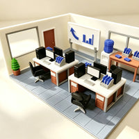 Miniature Dollhouse Office Scene Playset