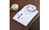 Stand Up neck Shirt No ironing Long Sleeve Tailored Shirt All Season for Office