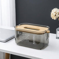 Bathroom Accessories for Wet Wipes and Storage Box for Office Desk, Modern Minimalist Tissue Box with Wood Lid, Paper Towel Holder, Car Use