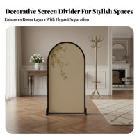 Freestanding Floral Panel French design Multi-Panel Room partitionr Floor-Standing Folding Screen for Homeowners, Renters, Entryway, Bedroom, teleconference Calls