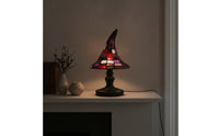Halloween Stained Glass Witch Hat Lamp Witchy Witch Hat Lamp Witchcore Compact for Bedside Table, Reading Corner