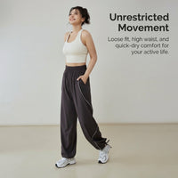 Ladies Trousers for Women UK with High Waist and Quick Dry Nylon Material, Tapered Joggers for Gym and Running, Work