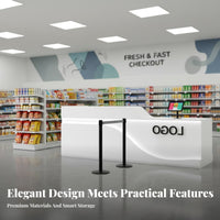 Company Reception Counter Sturdy Modern Reception Desk Multifunctional Storage Beauty Salon Front Desk for Receptionists, Hotel Lobby