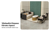 Light Luxury Aesthetic curved lined Sectional Sofa Modern Design Reception Couch Minimalist aesthetic Lounge Seating configurable Combination for Interior Designers, Business Owners, Apartment Dwellers, Sales Office, Lobby