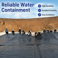 Smooth HDPE Pond Liner for Aquaculture Irrigation Reservoir Black 0.35mm Thick