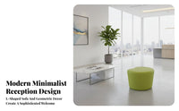 Modern Design S-Shaped Couch Irregular Shape Lobby Sofa Combinable Public Seating Rounded outline for Office Visitors, Interior Designers, Business Owners, Reception Area, Training Center, Waiting Room, perusing Corner