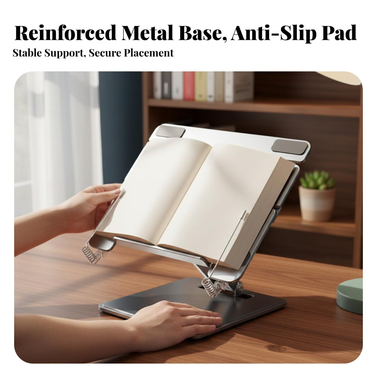 Adjustable Rotating Bookrest Foldable & Portable Rotating Bookrest Multi-Functional literature Stand for Students, Professionals, Study, Bedroom, Kitchen