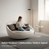 Enveloping Chair rotate Function Single Sofa Modern aesthetic Living Room Seating for Homeowners, Office Workers, Lounge Area, Bedroom, perusing corner