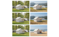 Water-Resistant Tent with Awning Sun-Shading Tent with Canopy Waterproof Spacious for Campsite