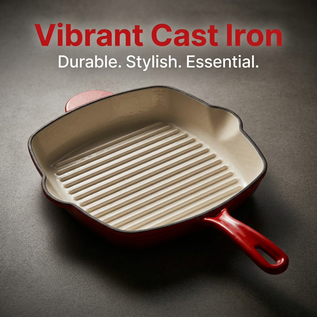 Enameled Cast Iron Dutch Oven with Lid, Heavy-Duty Cast Iron Casserole Dish for Braising Stews, Multi-Functional Cast Iron Cooking Set
