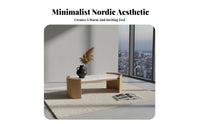Nordic design Fabric Top Entryway Stool firm Wood Frame Upholstered Bench adaptable Use Accent Seating Modern Design for Homeowners, Interior Designers, Renters, Bedroom, Hallway, Living Room