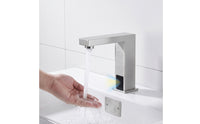 Stainless Steel Basin Tap with Cover Plate Contactless Automatic Sensor Bathroom Faucet Smart Handshands-off Basin Tap Rust-Resistant for Powder Room