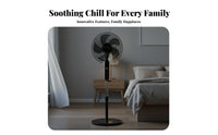 Powerful Airflow Wireless Control Stand Fan Multiple Speeds & Modes Wireless Control Pedestal Fan Wide Angle Oscillation Timer Function for Bedroom, Office