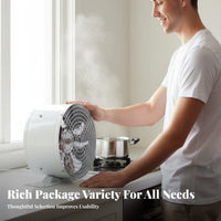 Powerful Suction Portable Kitchen Exhaust Fan Installation-No-Installation Stovetop Smoke Extractor High Airflow Kitchen Ventilation Fan All-Metal Body for Apartment Dwellers, DIY Enthusiasts, Small Areas, Garage, Basement, Windowsill