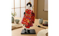 Japanese Geisha Kimono-clads Doll Collectible Japanese Geisha Doll Decorative for Collectors, Tabletop, Shelf, Living Room