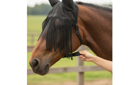 Breathable Horse Face Mask with Fringe Lightweight Horse Fly Mask with Ears Cool Tack Protection for Turnout