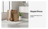 Wheeled Rattandesign Hamper Breathable Laundry Accessory Multifunctional