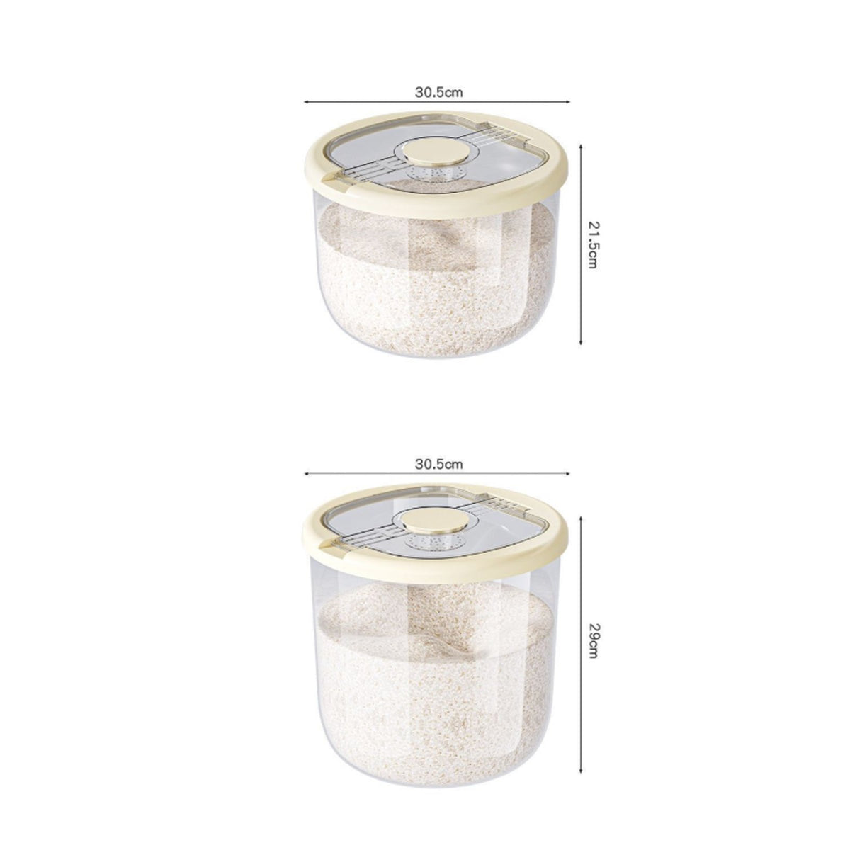 Moisture-Proof Rice Storage Container Multi-Purpose Sealed Grain Bin Safe for Kitchen Countertop