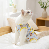 Cat Recovery Suit for Spay Recovery Suit Cat and Neuter Recovery Suit Cat, Sleeveless Post-Surgery Recovery Suit with Snap Button, Anti-Licking