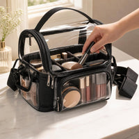 Transparent Makeup Bag See-Through Clear Makeup Pouch Easy to Clean for Travel