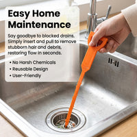 for Hair Clogs, Drain Cleaning Hook Tool for Kitchen Sink and Tub Auger for Homeowners, Removal