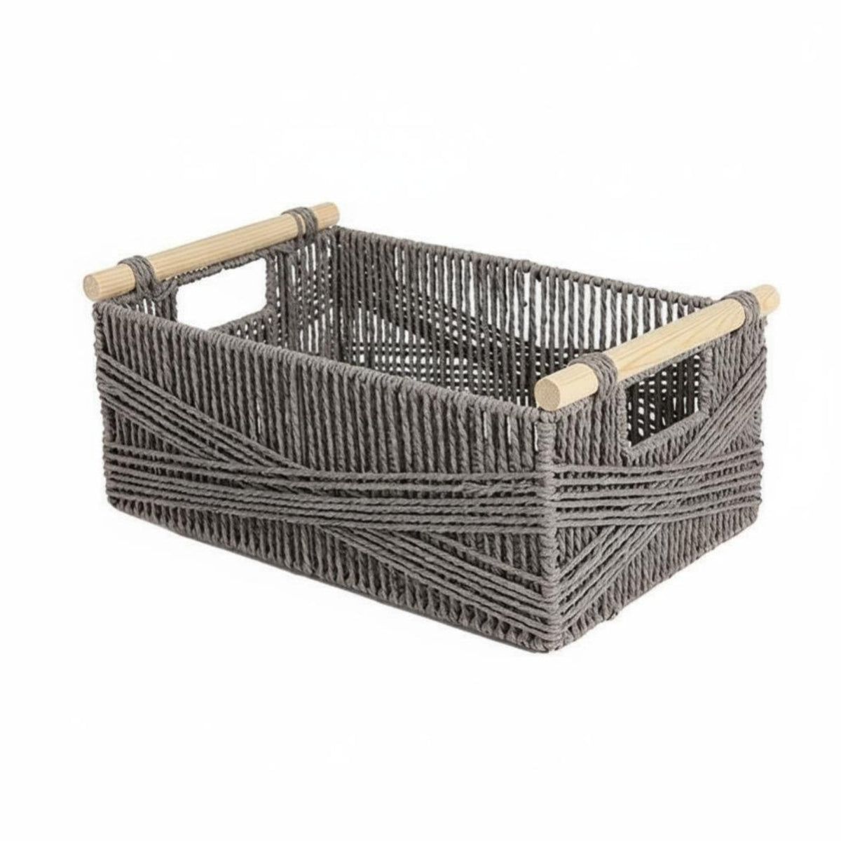 Imitation Rattan container with Handles adaptable Woven Basket with Handles