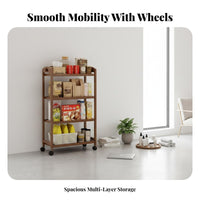 Multi-Purpose Mobile Bar Cart 360° Swivel Wheels 3-Tier Serving Trolley Space Saving 3-Tier Rolling Cart Heavy Duty for Restaurant Employees, Salon Technicians, Apartment Dwellers, Dining Room, Small Areas, Office, Bedroom