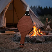 Pointed Metal Nozzle Manual Fire Blower Natural Wood Grain Fireplace Bellows Black Trim Wooden Fire Blower Handheld