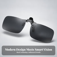 Lightweight Flip up Snap-on Sunglasses Rectangular Eyewear Accessory