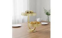 Lace Border 2 Tier Dessert Stand Multi-Functional Tiered Serving Stand Metal Food Display Rack for Wedding, Afternoon Tea, Party, Buffet