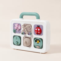 Portable Busy Board with Handle Interactive Activity Suitcase Tactile Sensory Board Screen-Screenless for Preschoolers