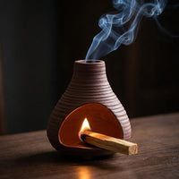 Palo Santo Burner – Mini Ceramic Chimenea Incense Burner in Multiple Colours – Handmade Clay Ash Catcher for Wood, Sage, and Cones