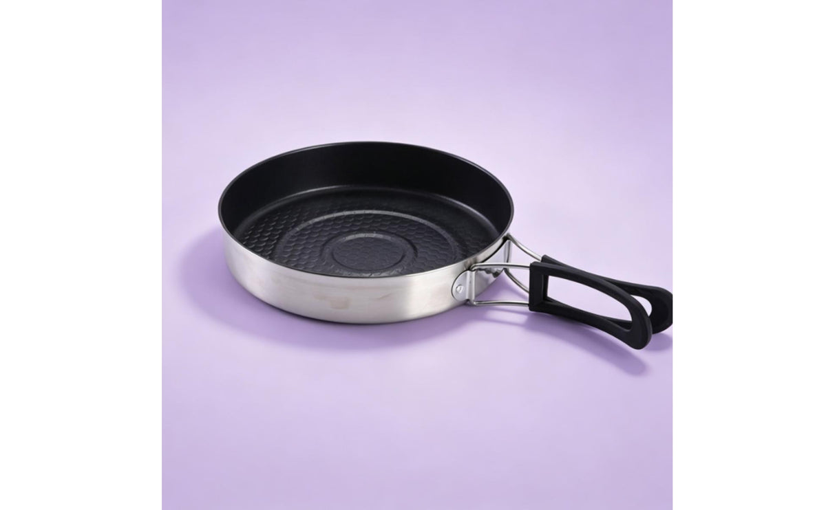 4 Pieces Portable Cookware Set Stainless Steel Cookware Set Resistant Outdoor Gear for Campers