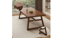 Rectangular Wooden Dining Table Wood-Grain Trestle Dining Table Modern Furniture Sturdy for Renters, Kitchen, Small Apartment