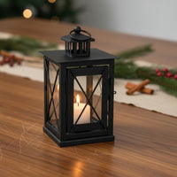 Minimalist Design Metal Candle Lantern Vented Top House Decoration Portable for Wedding, Patio