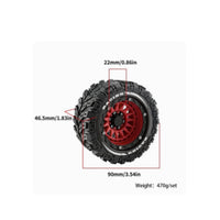 4 Pieces RC Tire and Wheel Assembly Multi-Spoke Parts Strong for Trail Use