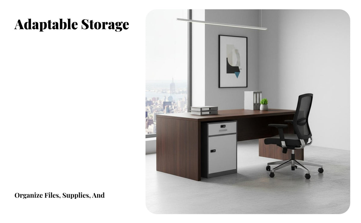 Lockable Locking Under-Desk Pedestal High Strength Office Furniture Compact Storage Cabinet Multipurpose for Home Users, Teachers, Students, Study Room, School, Classroom, Bedroom