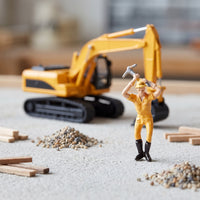 Miniature Construction Worker Figures for Architectural Models and Dioramas