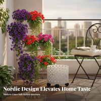 Single Pot Floor Stand Nordic aesthetic Plant Holder Decorative for Balcony, Bedroom