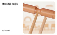 High and Low Tsingles two-tsingletsingle Wood percussion block Develops Rhythm Skills Slotted Wood percussion block with Mallet Natural Sound Percussion Instrument single-Piece Design for Classroom