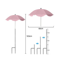 Adjustable Height Plant Protection Umbrella All-Weather Use Garden Stake Umbrella Water Repellent Miniature Sunshade Cooling Effect for Gardeners, Patio, Balcony