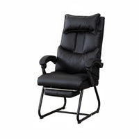 Ergonomic Design Sled Base Armchair Fixed curved-Shaped Frame Office Furniture Thickly Padded managerial Seat High spine assistance for managerials, Students, Big and Tall People, Study Room, Reception Area