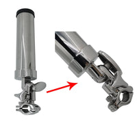 Clamp-Mounted Fishing Rod Holder Adjustable Knob Stainless Boat Rod Holder End Cap for Yacht