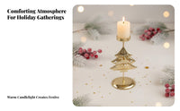 Winter Crystal Candle Holder Gold-Plated Finish Festive decoration Table Centerpiece