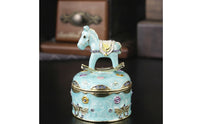 Horse Trinket Box Embossed Jewelry Box with Horse Decorative Gift for Dresser, Vanity
