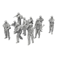 10 Pieces Unpainted Combatant Figures Gray Toy Soldiers Display Hobby Set for Hobbyists