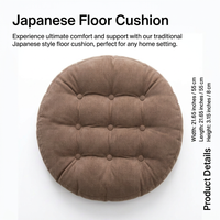 Large Floor Cushion Home Decor, Tufted Breathable Cushion for Floor Seating, Round Floor Pillow Apartment Dweller, Meditation Cushion Thick Padding